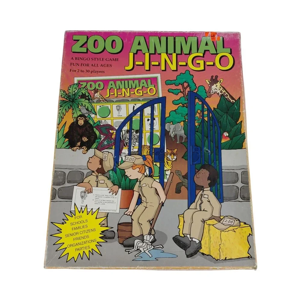 JINGO Bingo Style Educational Game Vtg 90’s Fun On The Farm & Zoo Animals Set